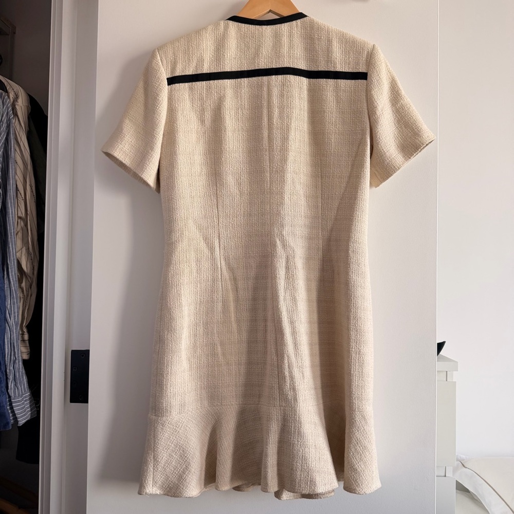 Sandro White Cropped Tweed Button-Up Dress - Picture 2 of 3